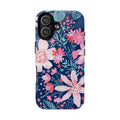 Bonaire MagSafe iPhone 17 Case – Glossy | navy, pink, white tropical floral botanical print