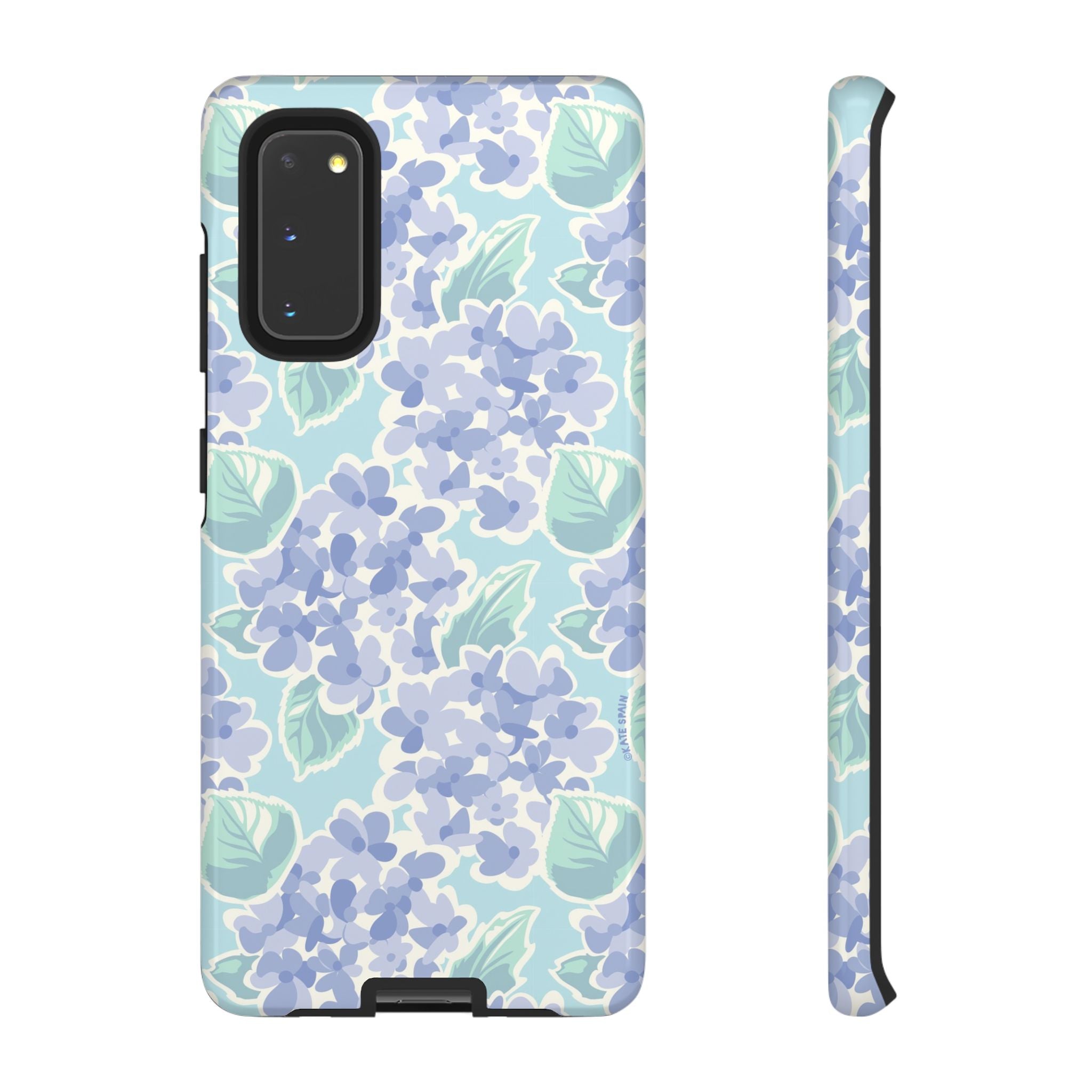 Luxury Nantucket Hydrangea Samsung Galaxy S20 Case – Glossy | white, lavender, mint watercolor hydrangea print