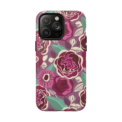 Tea Rose Burgundy Tough Magnetic Phone Case
