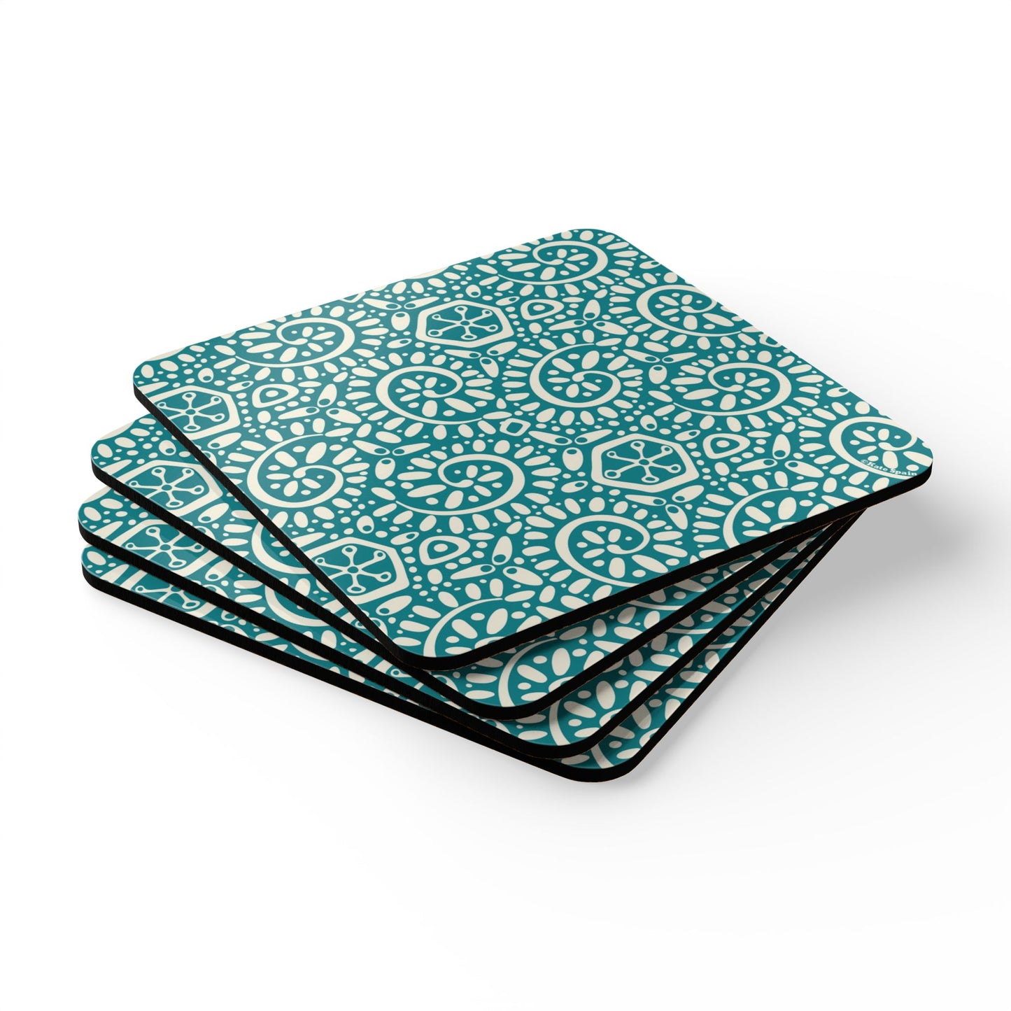 Canto Turquoise Cork Coaster Set