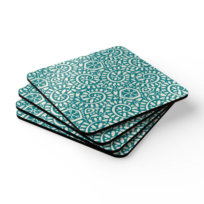 Canto Turquoise Cork Coaster Set