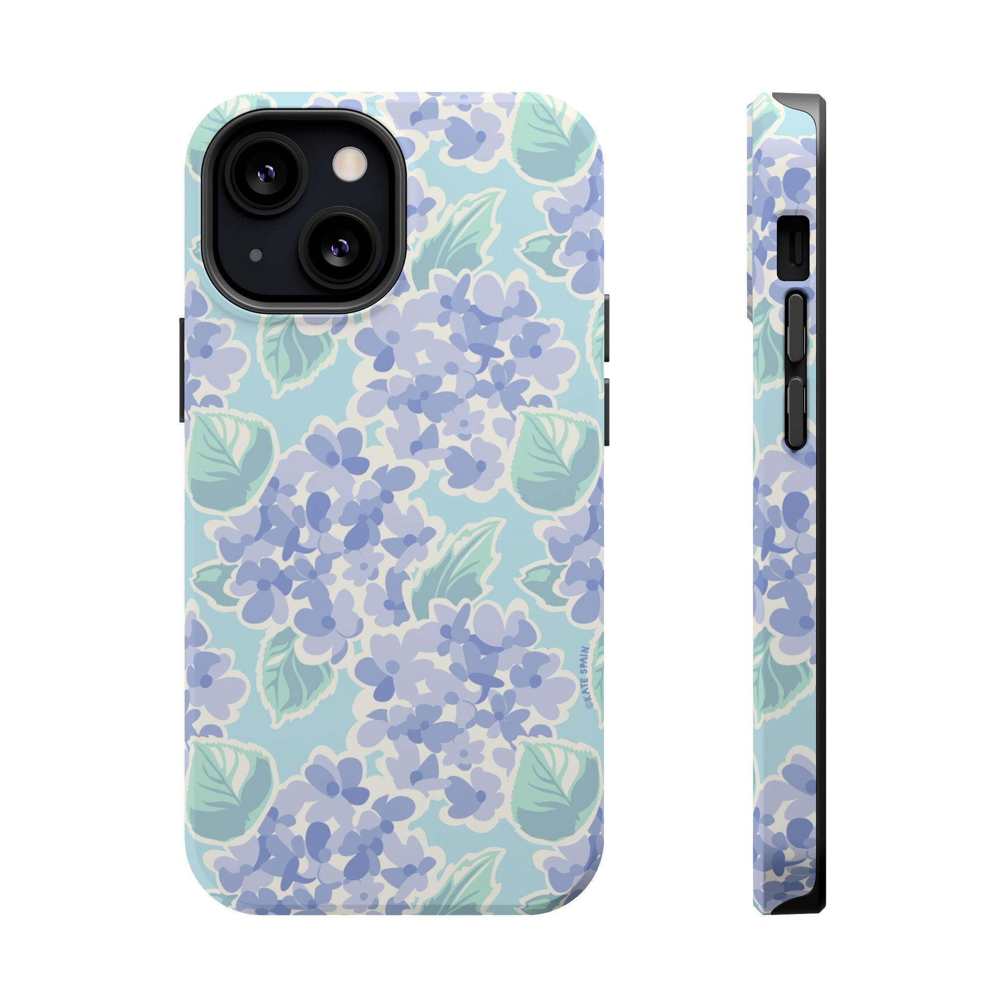 Nantucket Hydrangea MagSafe iPhone 13 mini Case – Matte | periwinkle, sky blue, mint hydrangea floral print