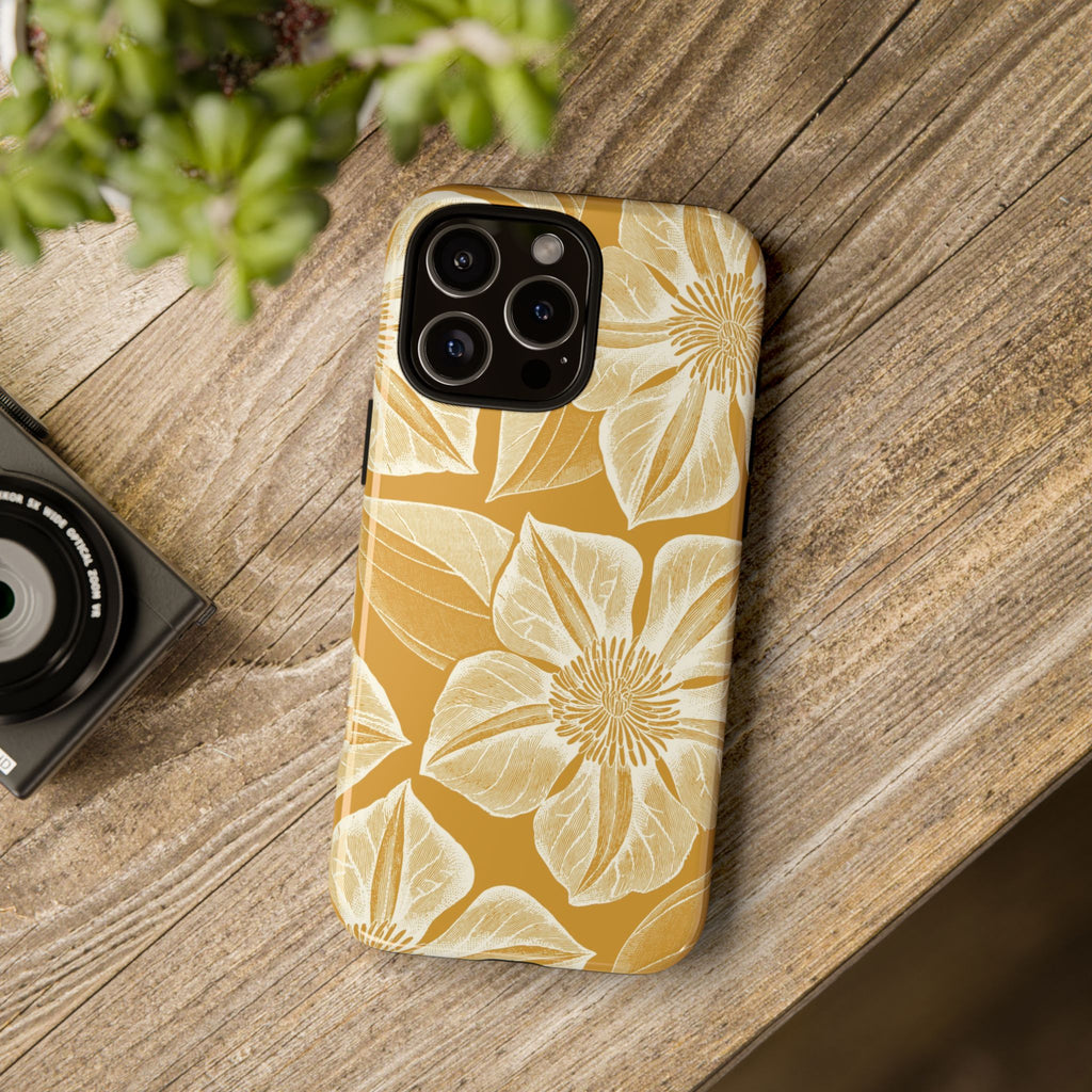 Vintage Bloom Gold iPhone Case