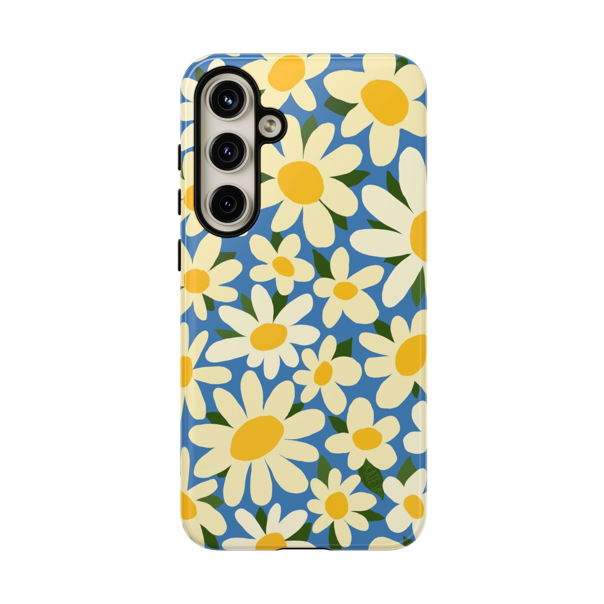 Luxury Shasta Samsung Galaxy S24 Case – Matte | blue, yellow, white daisy floral print