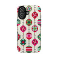 Felicity Ornaments Tough iPhone 17 Case – Glossy | cream, red, pink, green, mint geometric quilted ornament print
