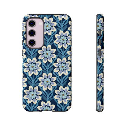 Modern Dahlia Samsung Case - Navy Allover Pattern
