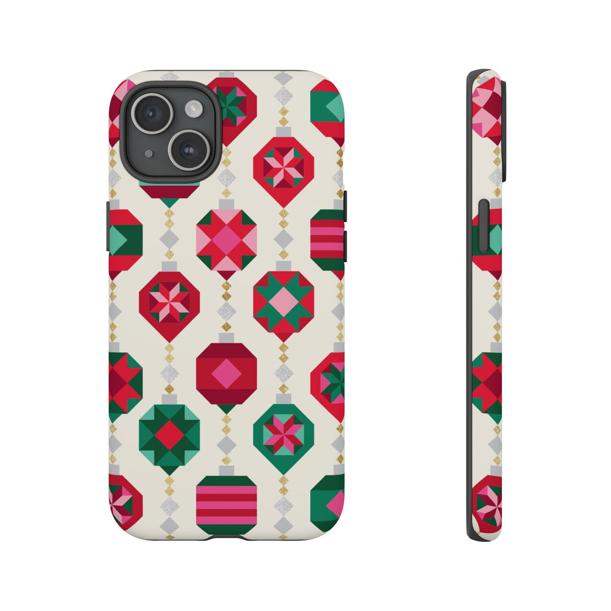 Felicity Ornaments Tough iPhone 15 Plus Case – Matte | holiday ornament print