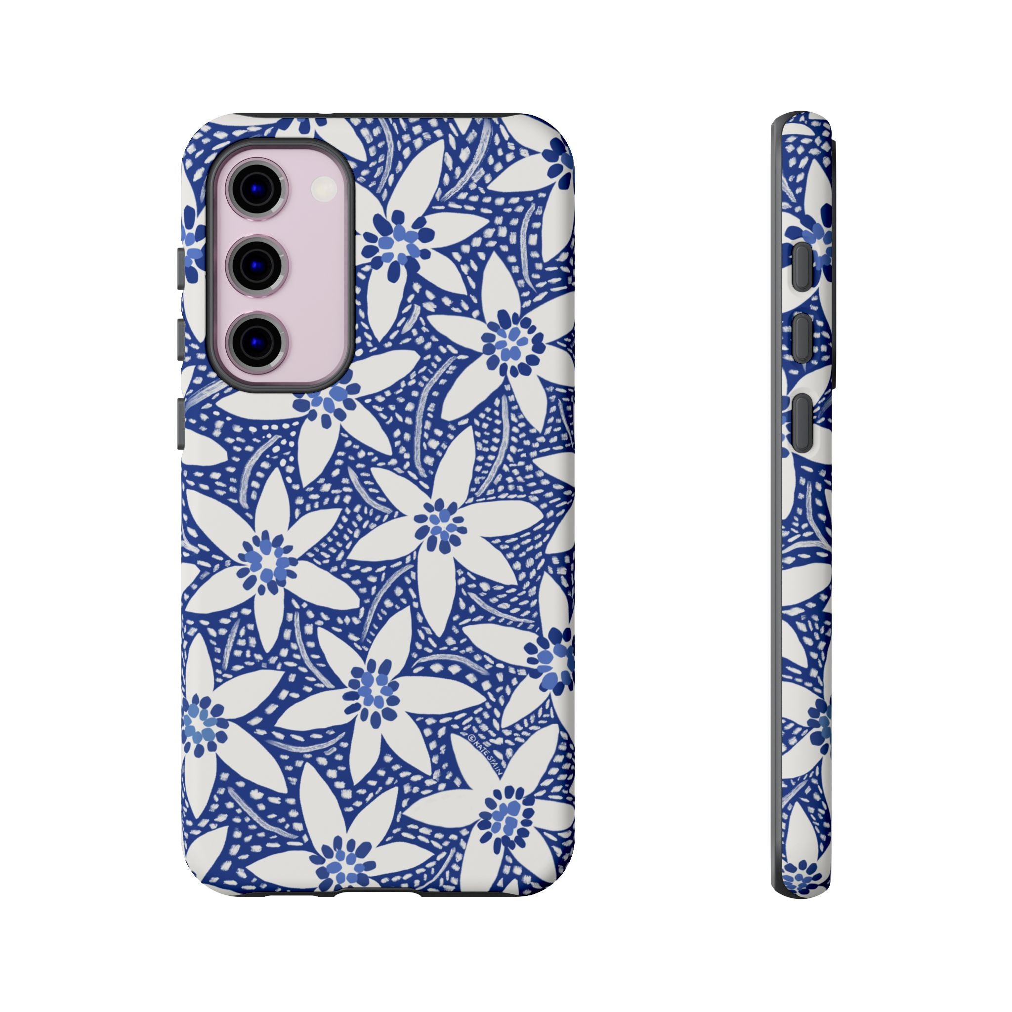 Starflower Samsung Galaxy S23 Plus Case – Matte | angled side view showing dual-layer construction