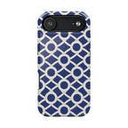 Sailor's Knot MagSafe iPhone 17 Air Case – Glossy | navy, cream nautical rope knot lattice print