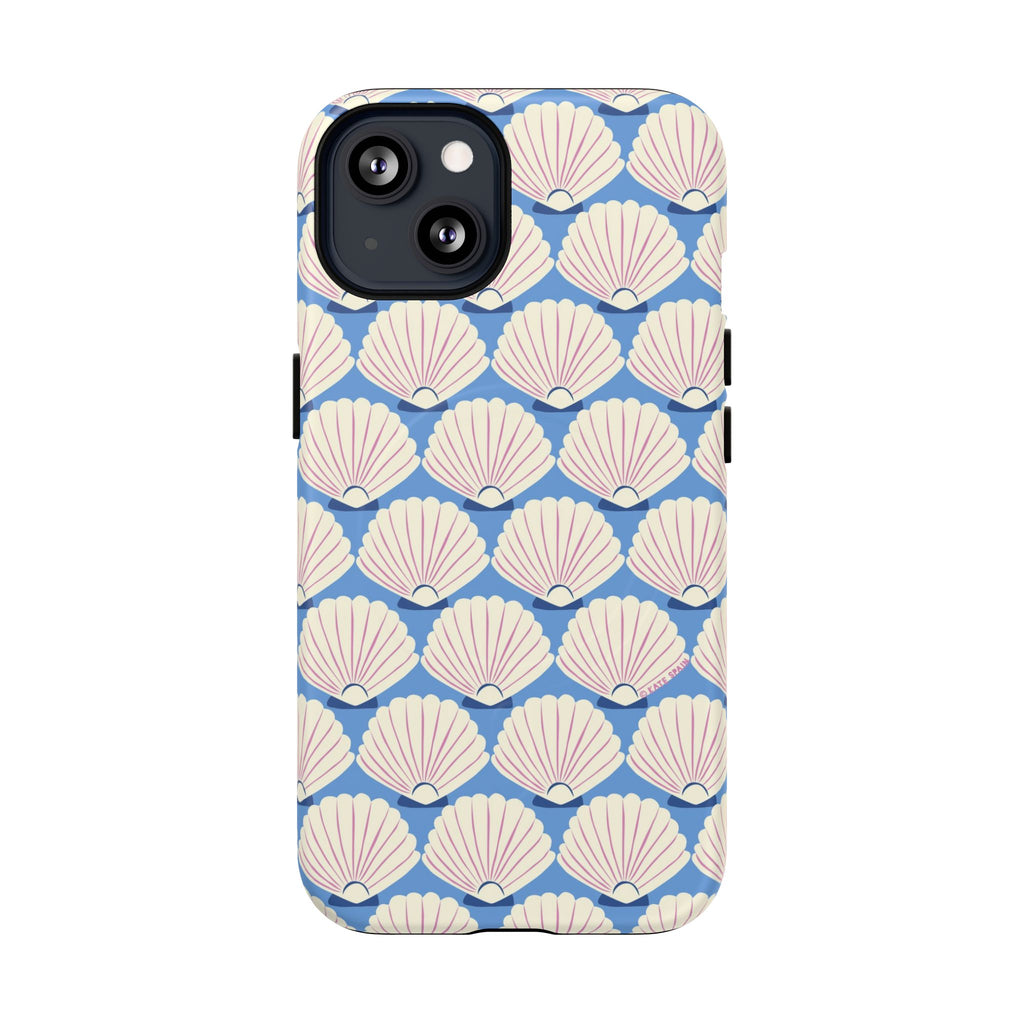 Seashells MagSafe iPhone 13 Case – Matte | periwinkle, cream, blush scallop shell print
