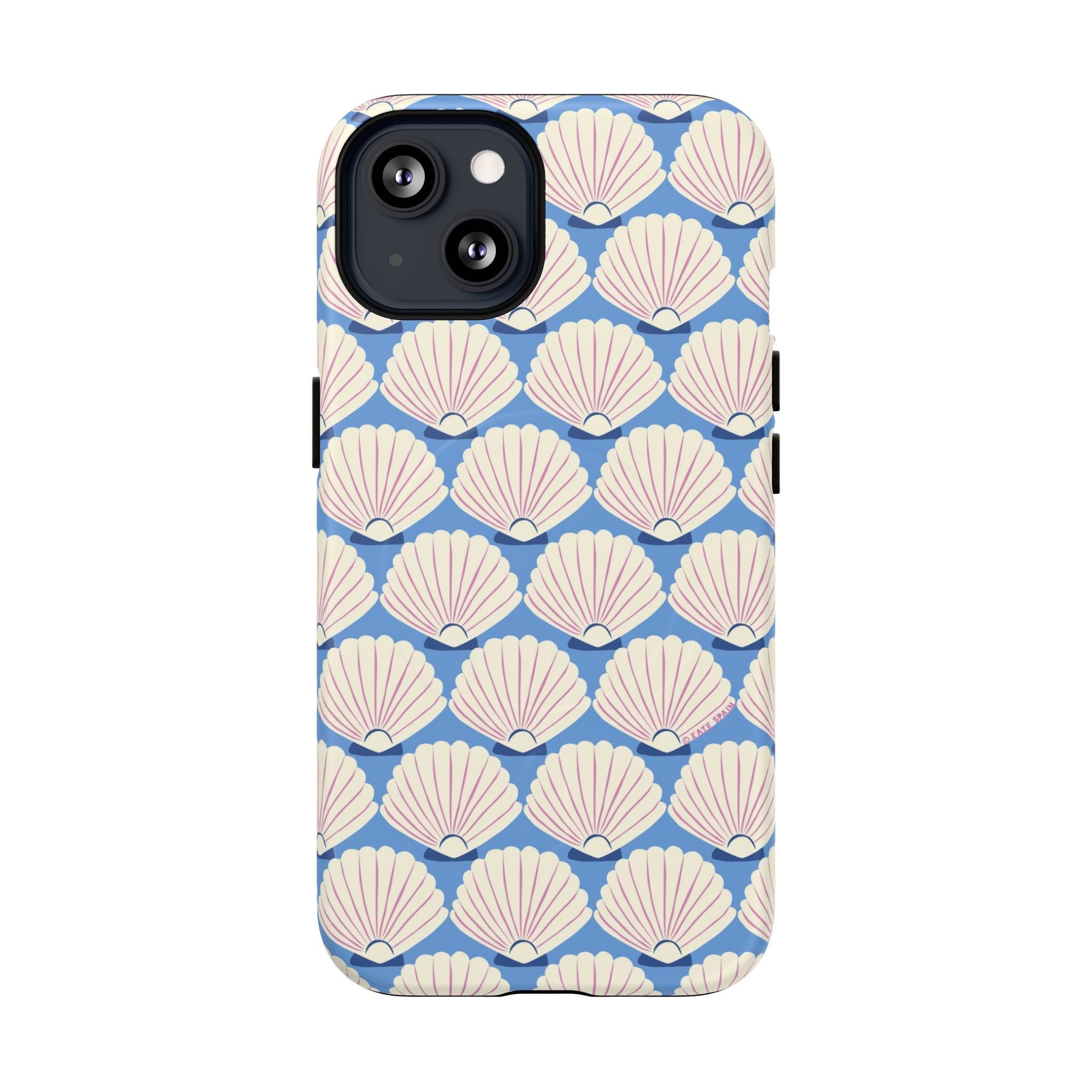 Seashells MagSafe iPhone 13 Case – Matte | periwinkle, cream, blush scallop shell print