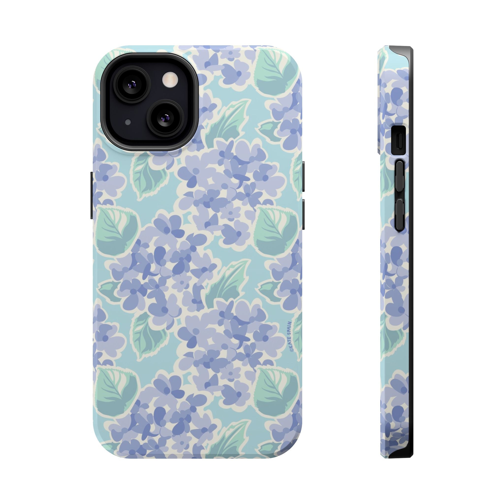Nantucket Hydrangea MagSafe iPhone 13 Case – Glossy | periwinkle, sky blue, mint hydrangea floral print