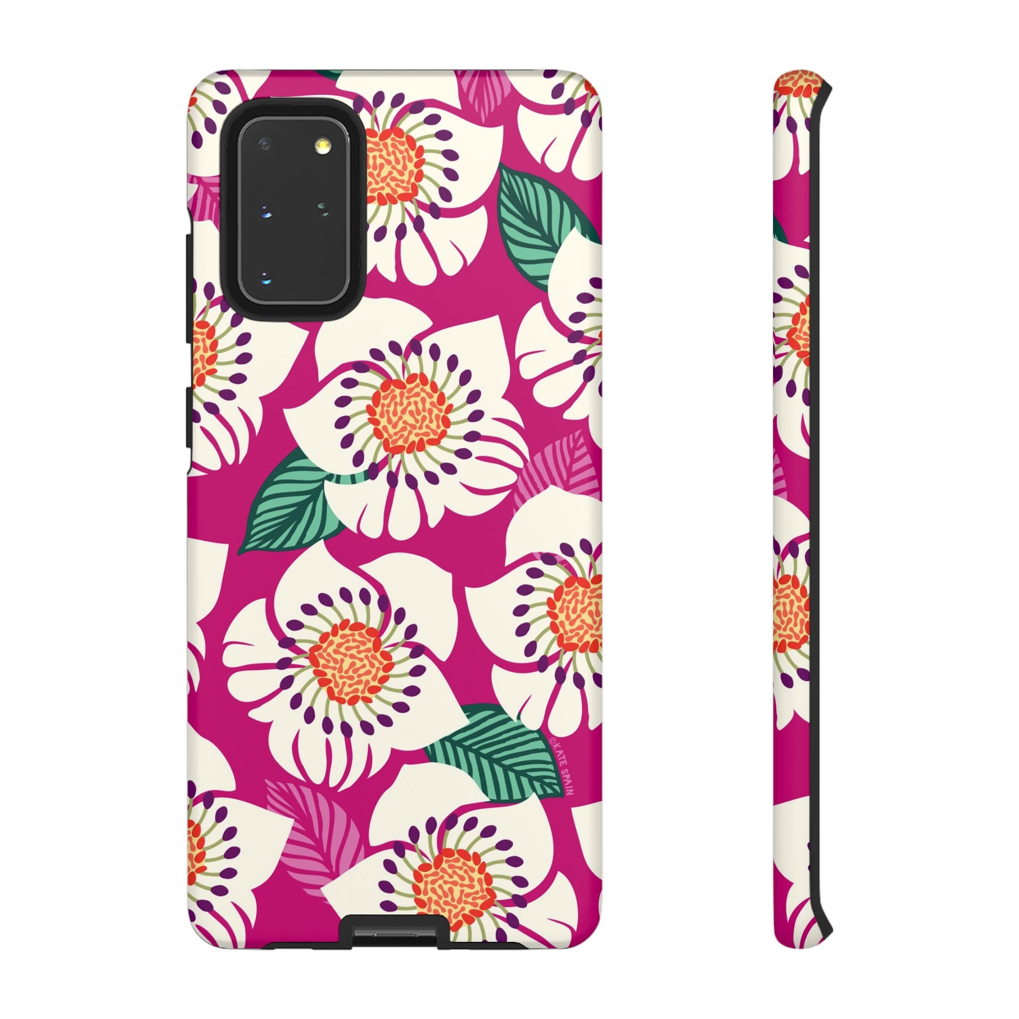 Artistic Panache Samsung Galaxy S20+ Case – Matte | berry, cream white, peach anemone floral print