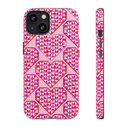 Pink Pyramid Heart iPhone Tough Case