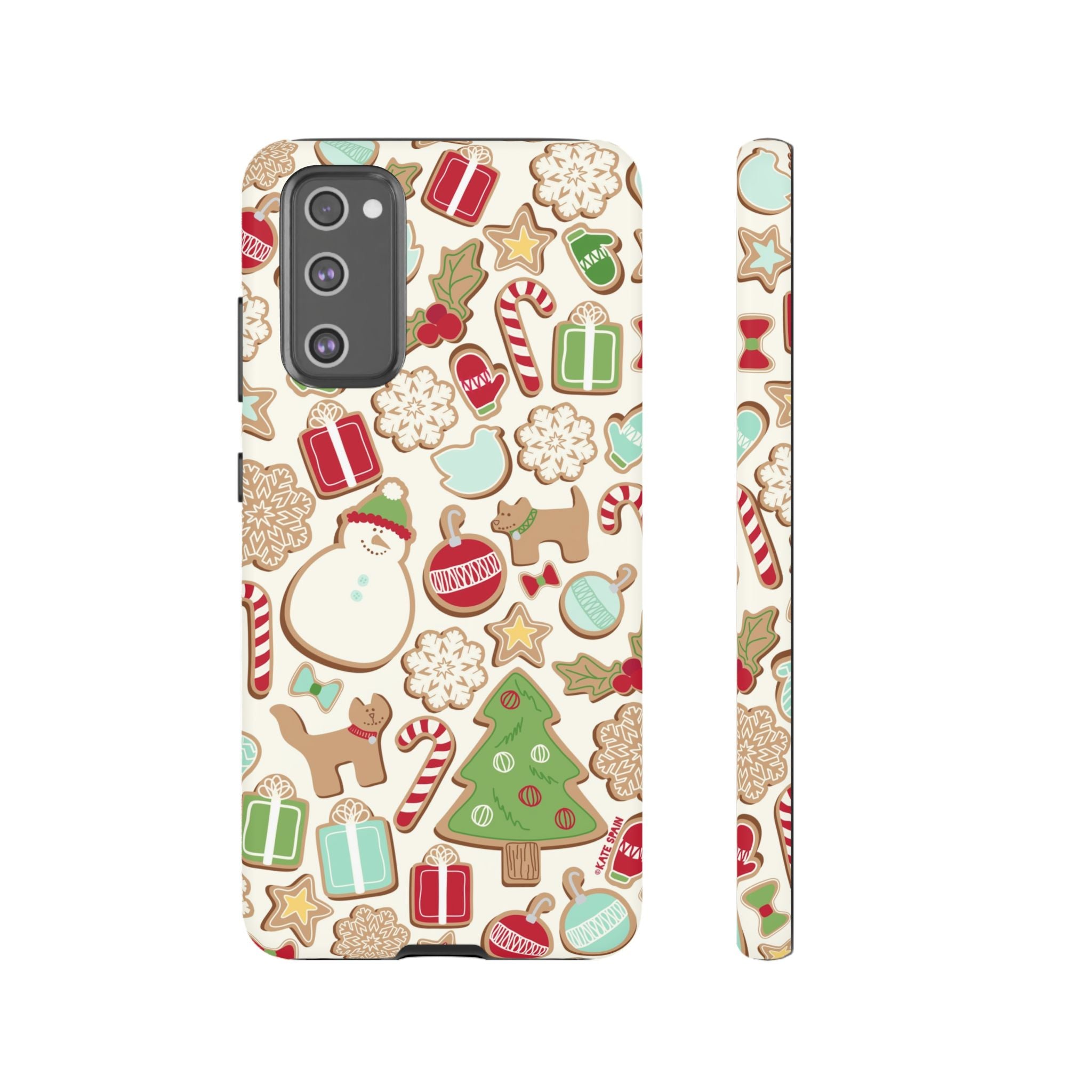 Gingerbread Cookies Samsung Galaxy S20 FE Case – Matte | cream, red, green gingerbread holiday cookie print