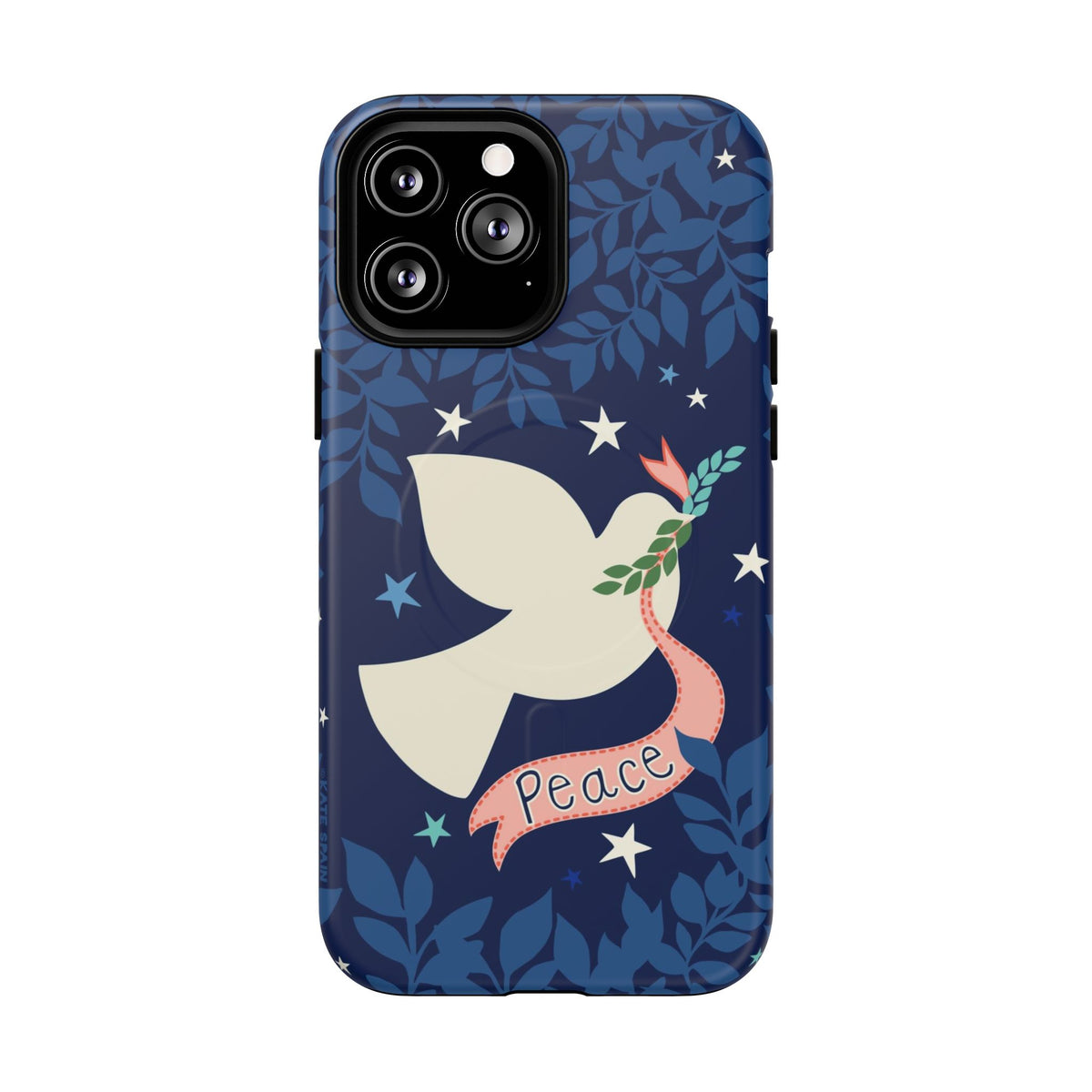 Peace MagSafe iPhone 13 Pro Max Case – Matte | navy, cream peace dove, stars, botanical print