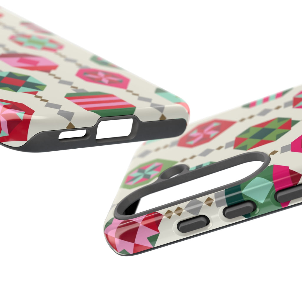 Felicity Ornaments Samsung Galaxy S26 Plus Case – Matte | cream, red, pink, green, mint geometric quilted ornament print