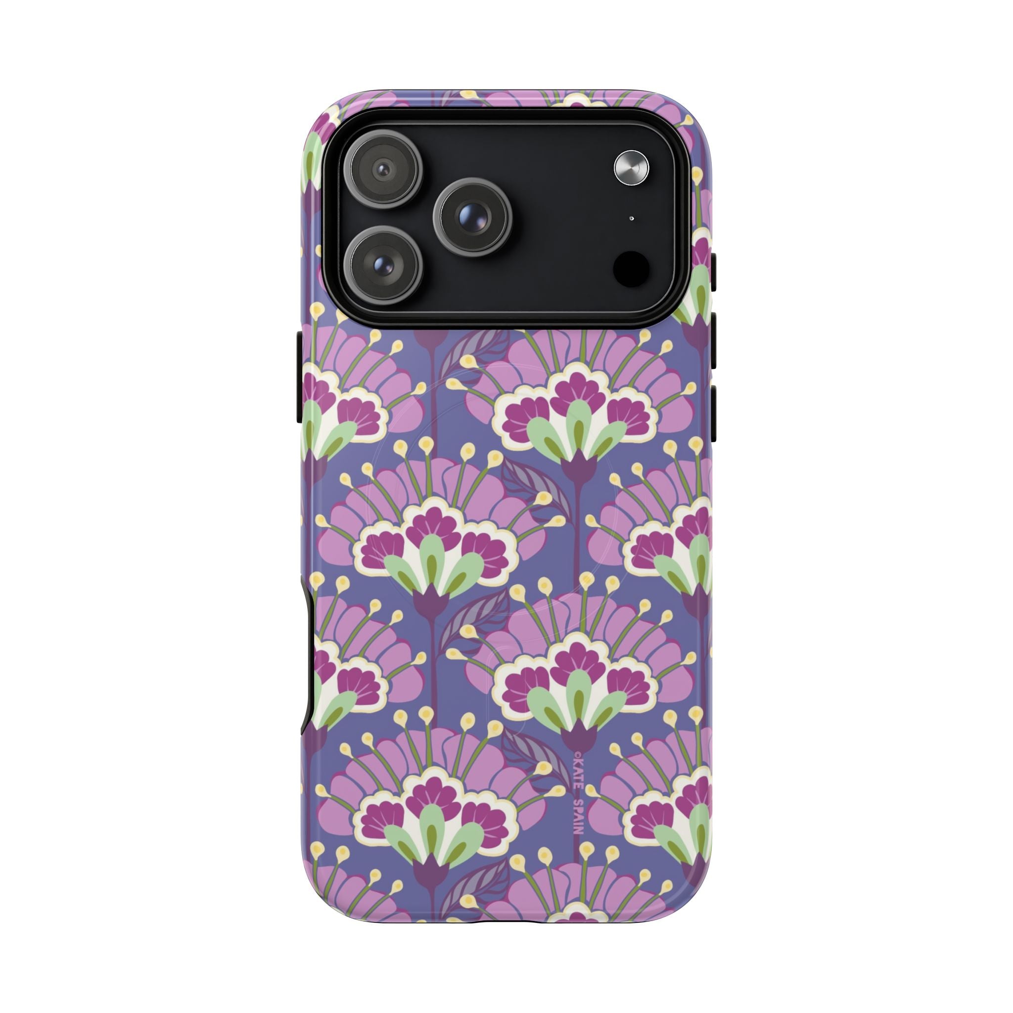 Lantern Flower MagSafe iPhone 17 Pro Max Case – Glossy | periwinkle, purple, mauve, sage botanical lantern floral print