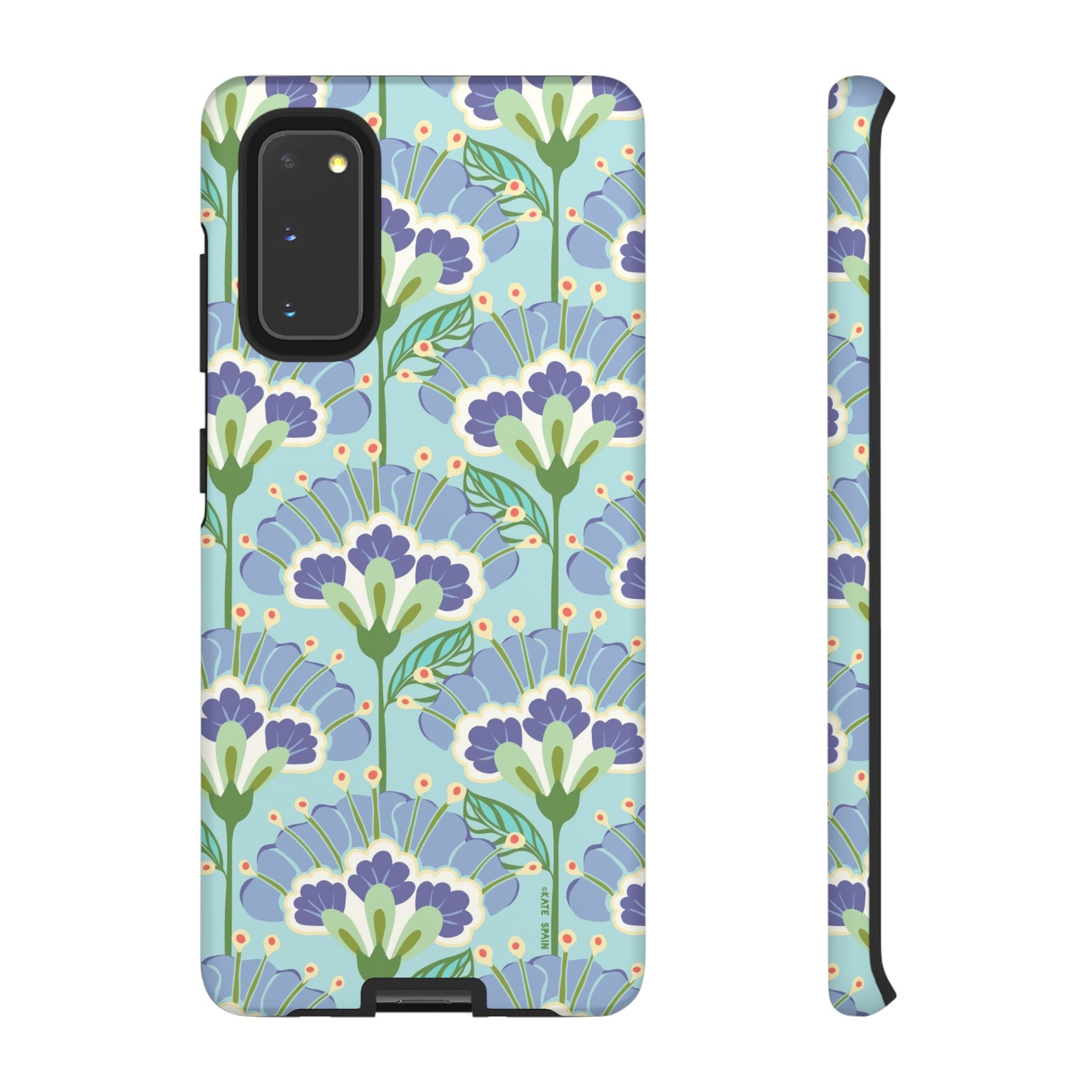 Lantern Flower Samsung Galaxy S20 Case – Matte | light blue, lavender, lime green floral print