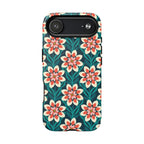 Modern Dahlia MagSafe iPhone 17 Air Case – Matte | teal, coral, cream botanical dahlia floral print
