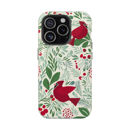 Birds and Berries iPhone MagSafe Tough Case iPhone 15 Pro Glossy