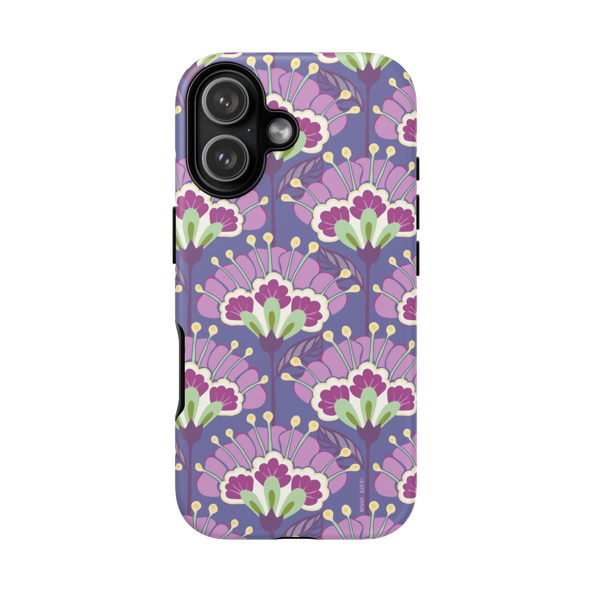 Lantern Flower Tough iPhone 17 Case – Matte | periwinkle, purple, mauve, sage botanical lantern floral print