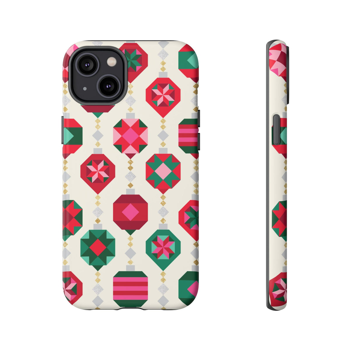 Felicity Ornaments Tough iPhone 14 Plus Case – Matte | holiday ornament print