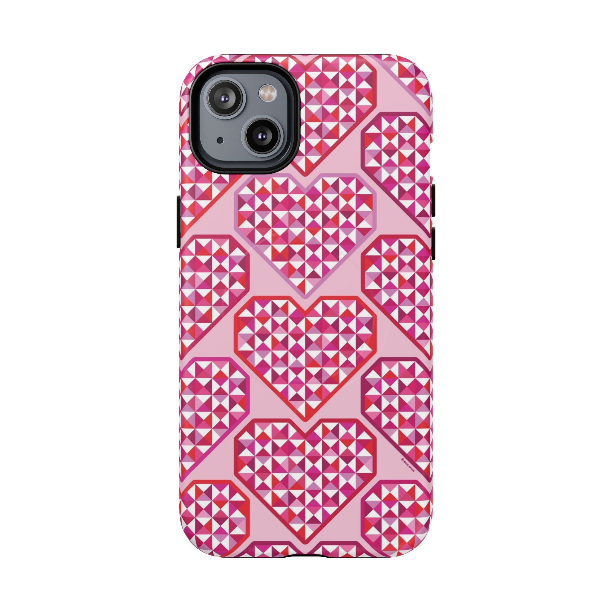 Pink Pyramid Heart MagSafe iPhone Case