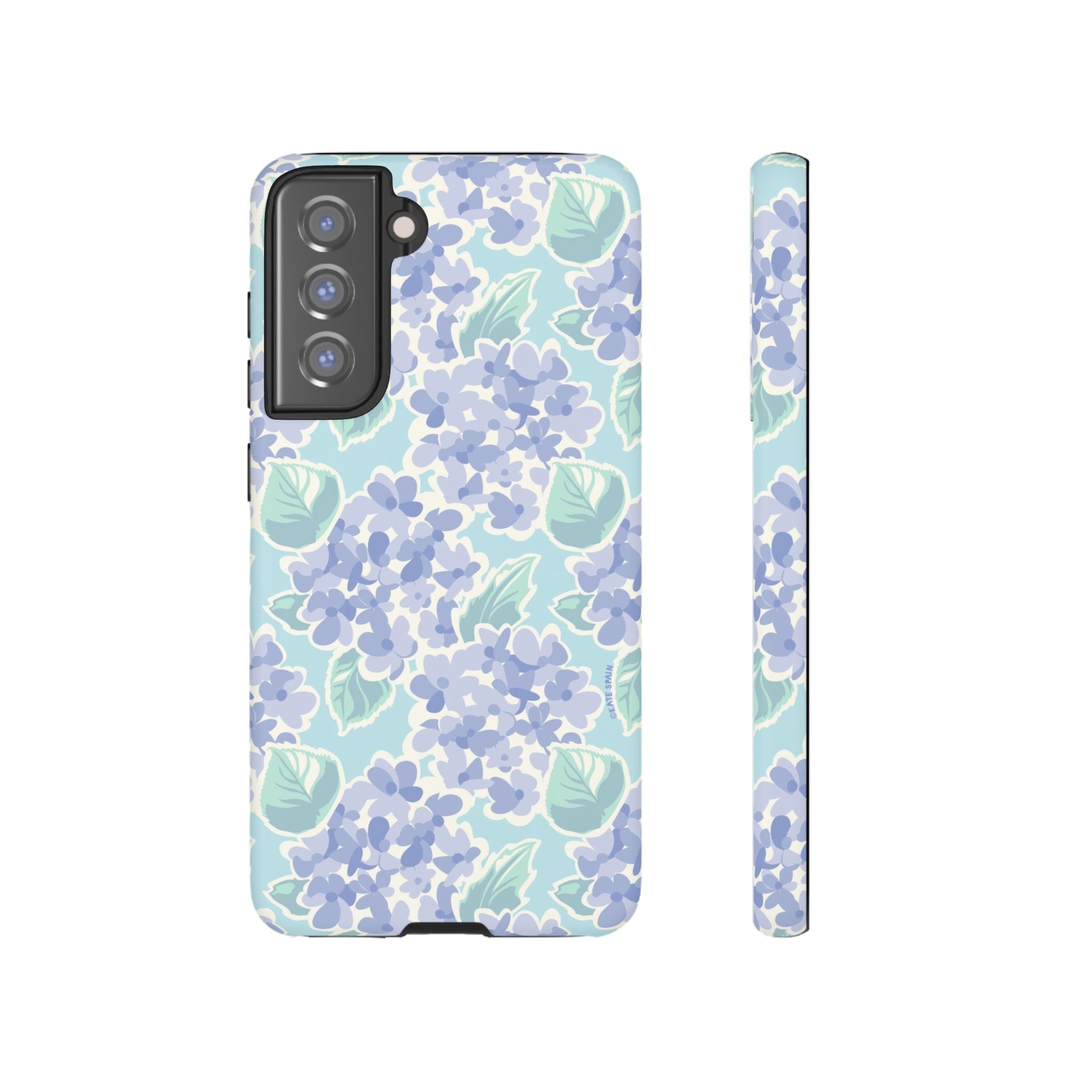 Luxury Nantucket Hydrangea Samsung Galaxy S21 FE Case – Matte | white, lavender, mint watercolor hydrangea print