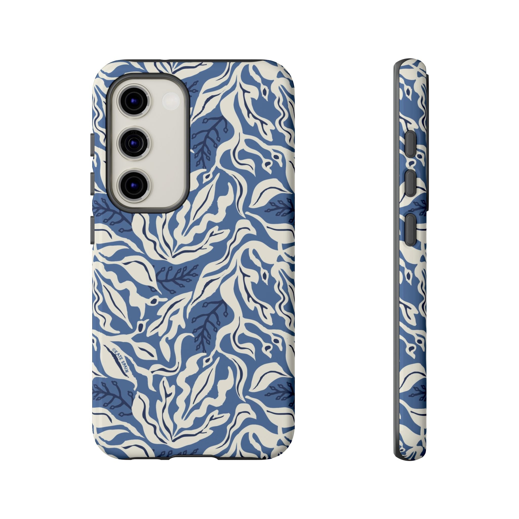 Luxury Ocean Tides Samsung Galaxy S23 Case – Glossy | blue and white tidal bed ocean print