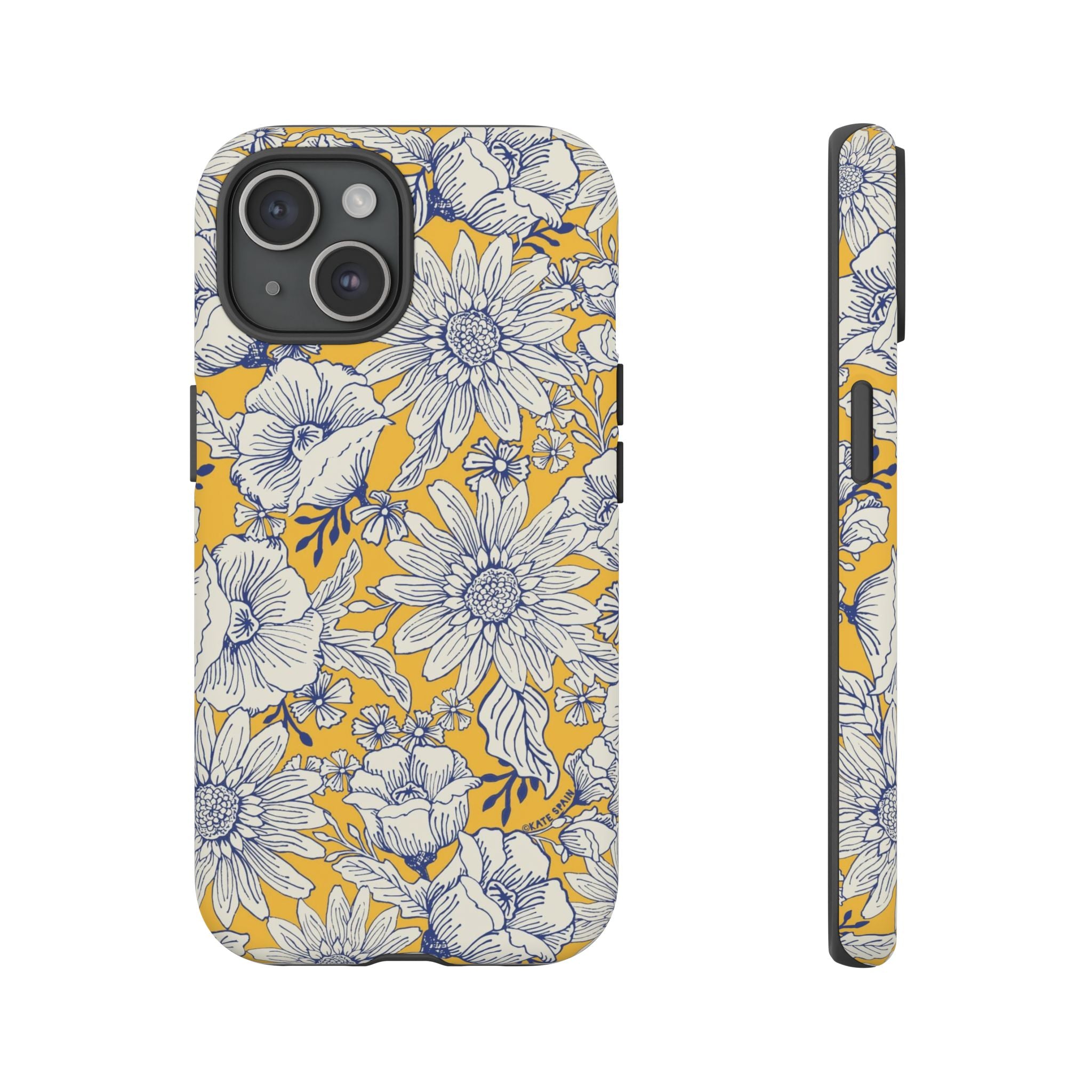 iPhone 15 case with Jardin floral pattern in matte finish