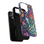 Peacock Sanctuary Tough iPhone 16 Pro Max Case – exploded side view showing dual-layer construction