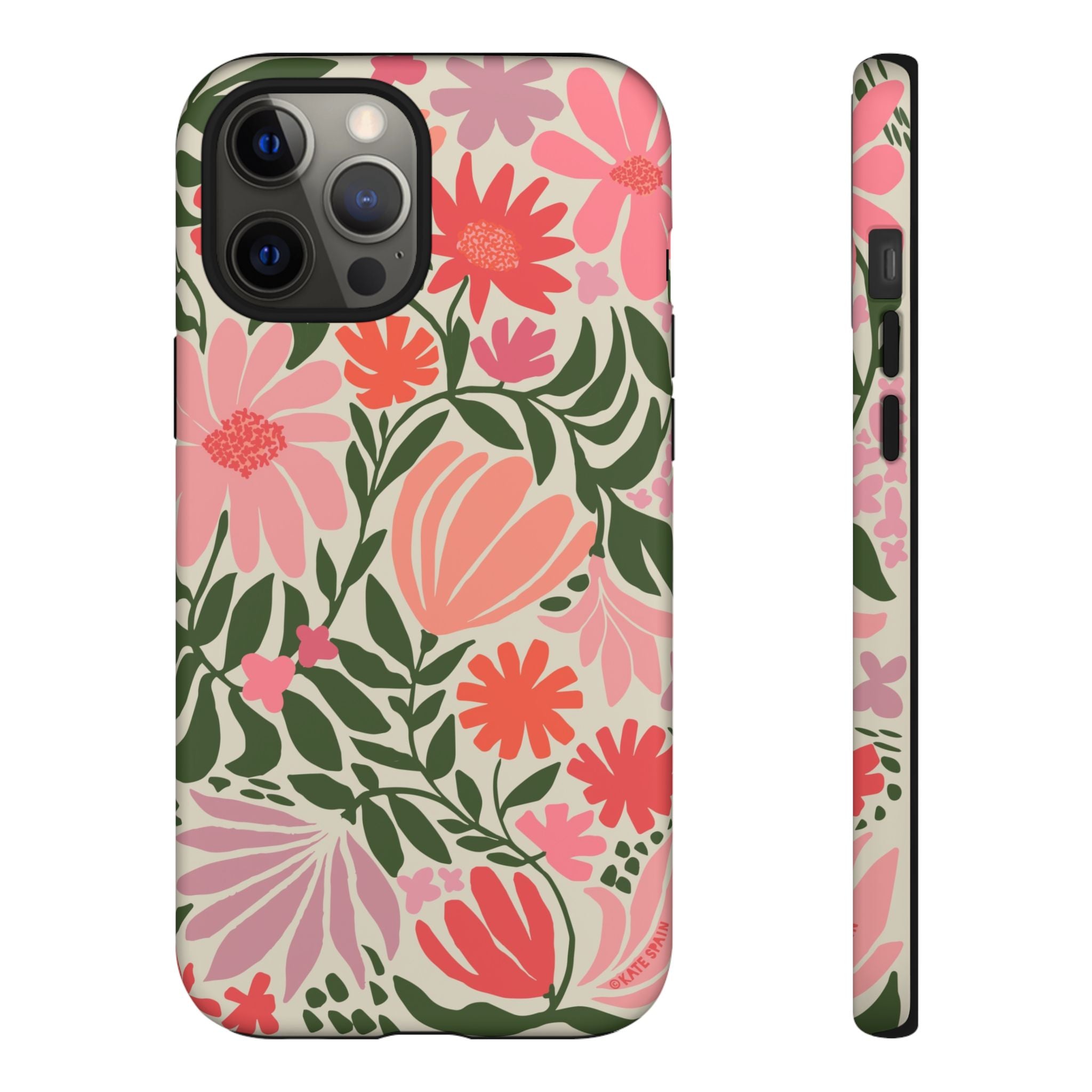 Calendula Tough iPhone 12 Pro Max Case – Matte | periwinkle, cream, teal graphic daisy floral print