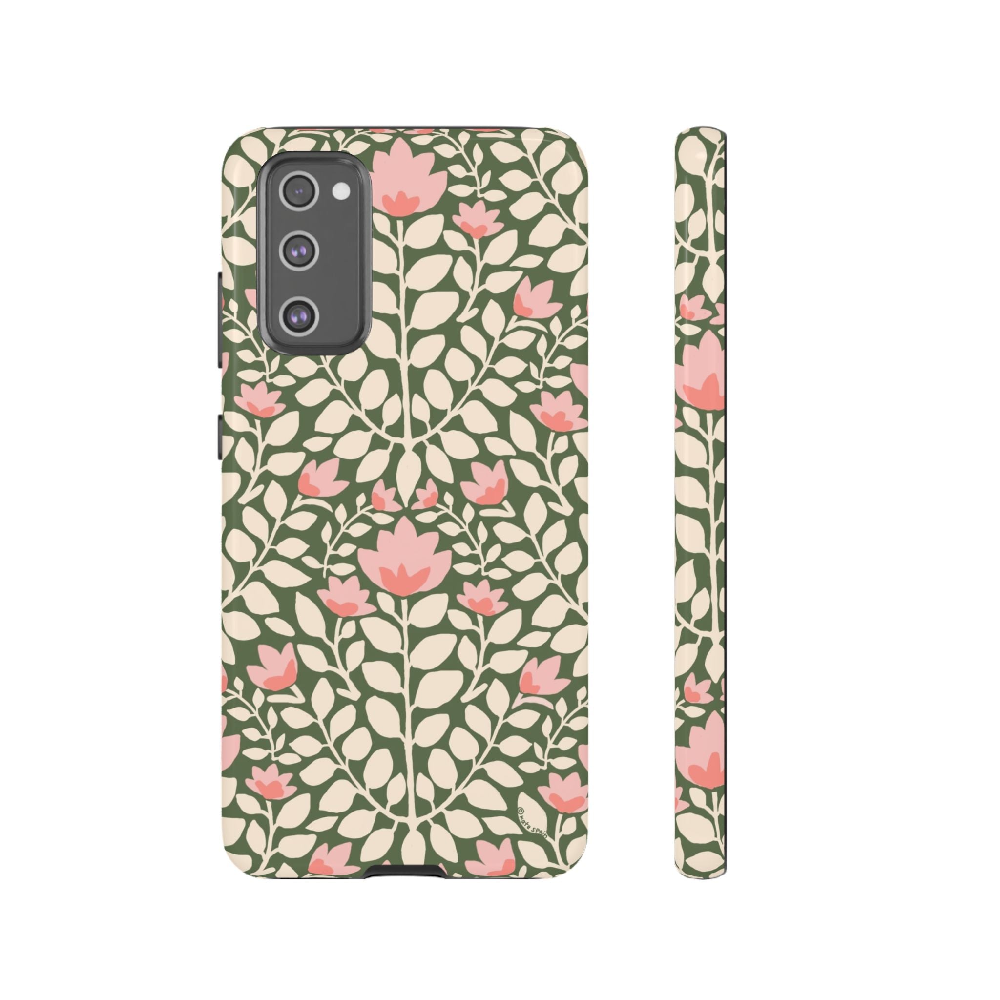 Wild Vines Samsung Galaxy S20 FE Case – Glossy | green, cream, blush botanical vine floral print