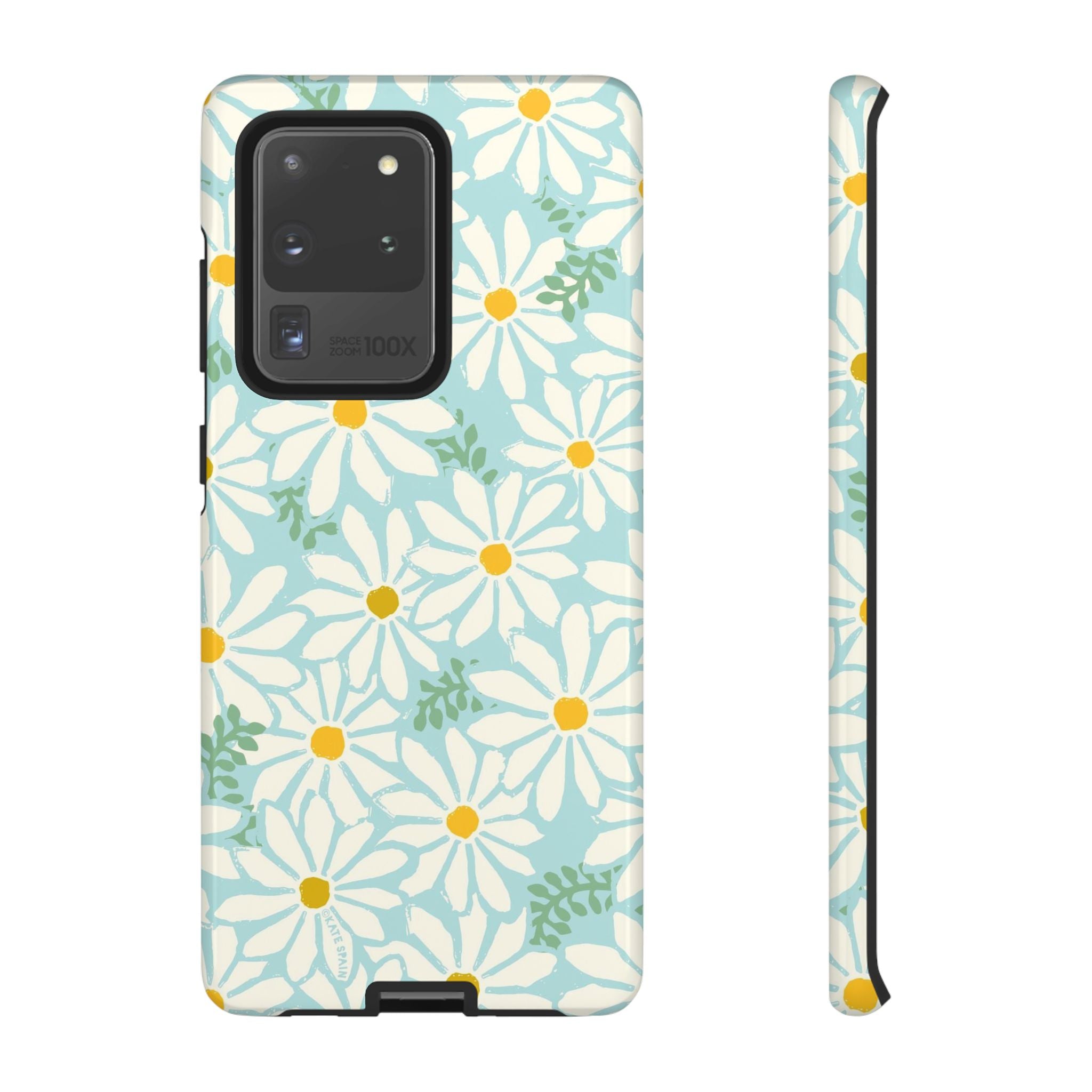 Luxury Daisies Samsung Galaxy S20 Ultra Case – Glossy | white, yellow, aqua daisy floral print