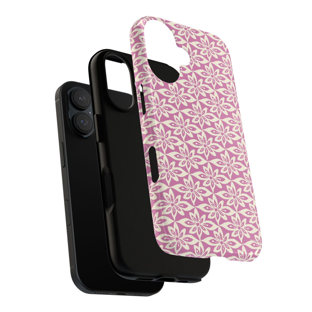 Lily Rose iPhone 17 Case – Glossy | dual-layer construction detail — tough botanical phone case by Kate Spain
