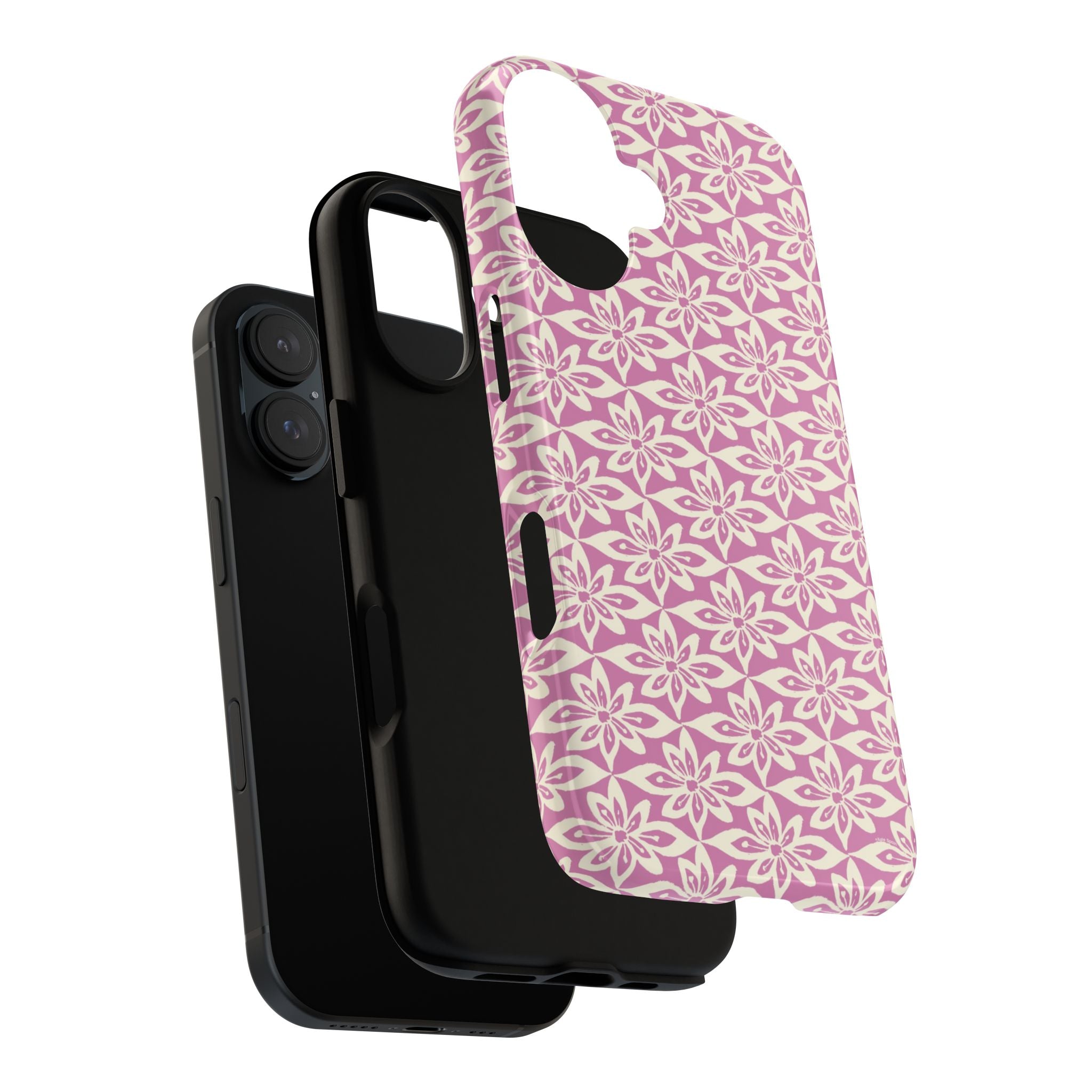 Lily Rose iPhone 17 Case – Glossy | dual-layer construction detail — tough botanical phone case by Kate Spain