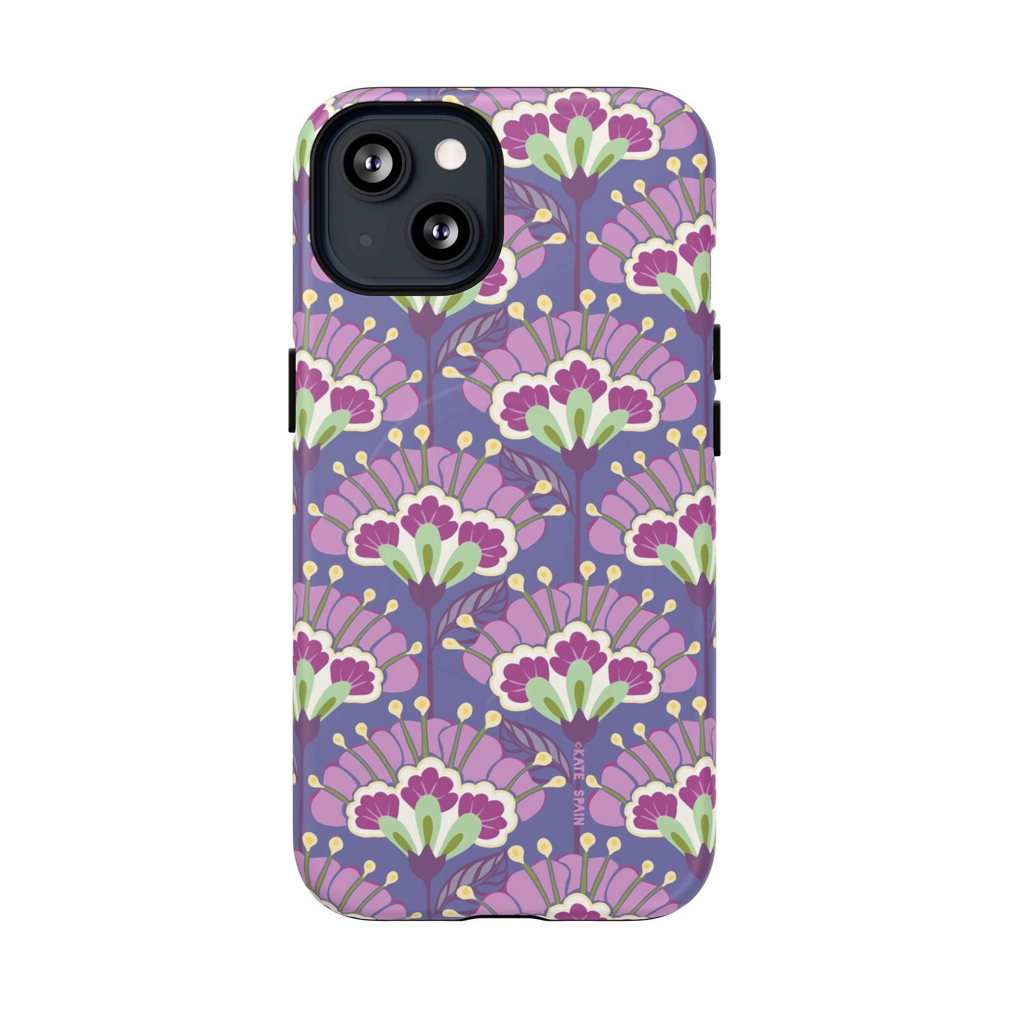 Lantern Flower MagSafe iPhone 13 Case – Matte | periwinkle, purple, mauve, sage botanical lantern floral print