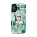 Arctica Winter Tough iPhone 17 Case – Matte | aqua, evergreen, white, animal frolic winter wonderland print