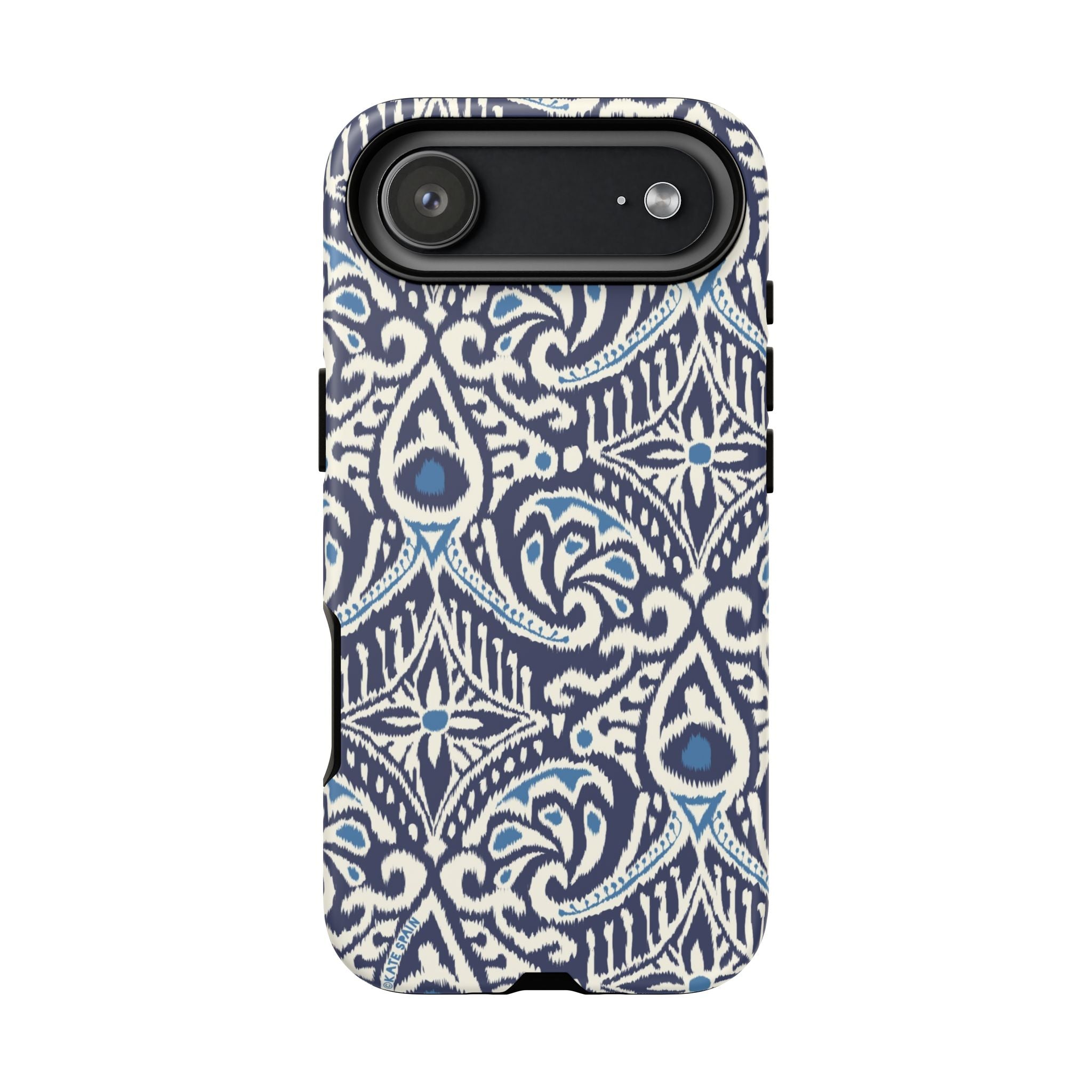 Ikat Tough iPhone 17 Air Case – Matte | navy, cream, blue ikat medallion print