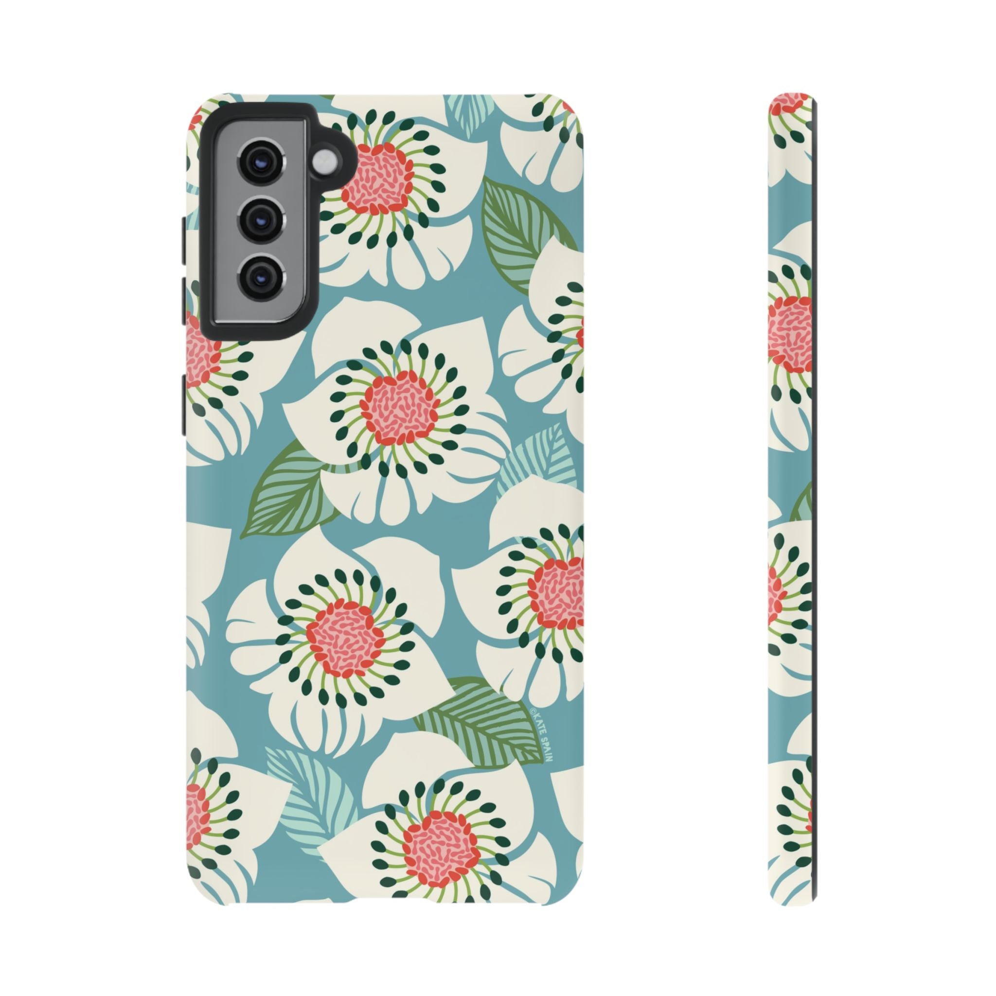 Artistic Panache Samsung Galaxy S21 Plus Case – Matte | sky blue, pale cream, pink anemone floral print