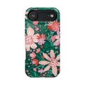 Bonaire MagSafe iPhone 17 Air Case – Glossy | forest green, blush, coral tropical floral print
