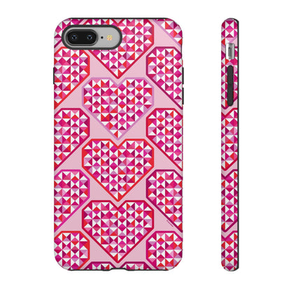 Pink Pyramid Heart iPhone Tough Case