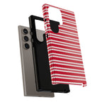 Candy Cane Stripe Samsung Galaxy S24 Ultra Case – Matte | red, cream scalloped candy cane stripe print