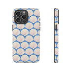 Seashells Tough iPhone 15 Pro Max Case – Matte | periwinkle, cream, blush scallop shell print