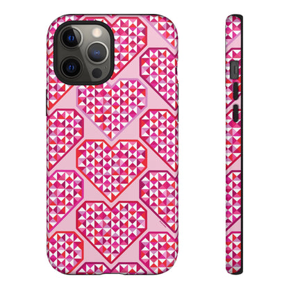Pink Pyramid Heart iPhone Tough Case