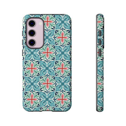 Stonecrop Samsung Case - Floral Tile Geometric Pattern