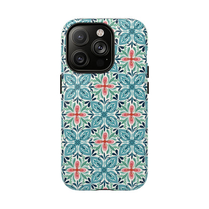 Stonecrop MagSafe iPhone Case - Floral Tile Geometric Pattern