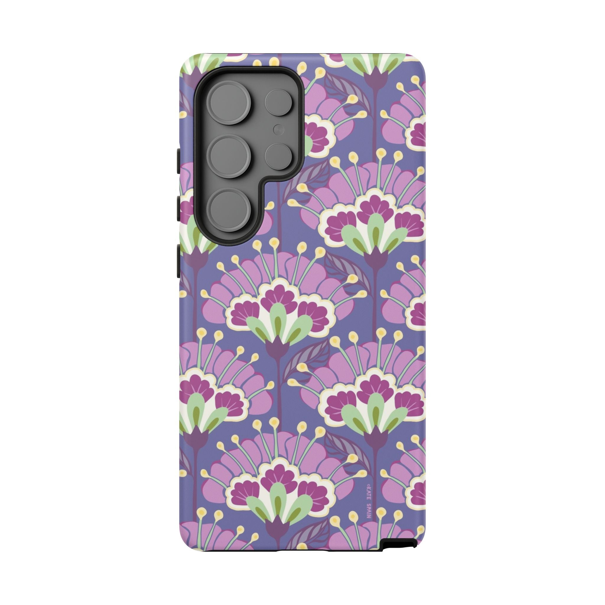 Luxury Lantern Flower Samsung Galaxy S25 Ultra Case – Matte | mauve, purple, lime green floral print