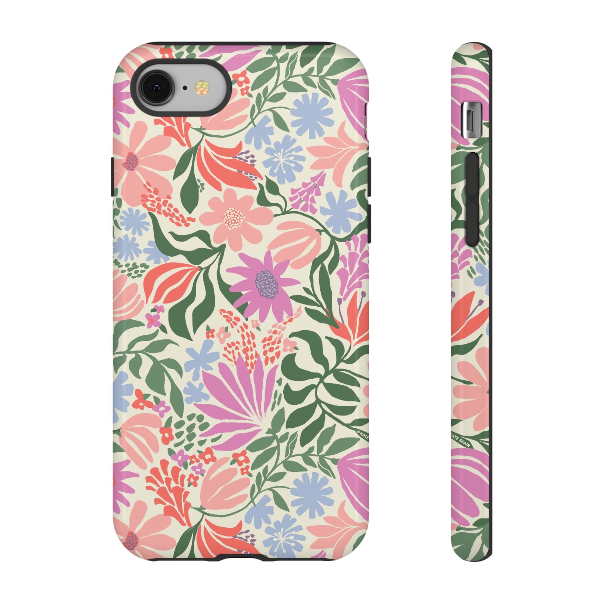 Botanica Pastel Tough iPhone 8 Case – Glossy | blush, lavender, sage pastel botanical wildflower print
